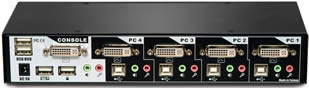 Avocent SwitchView DVI 4-Port rear